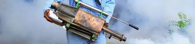 Fumigation technician using a fogger for deep pest treatment in Stockton, CA